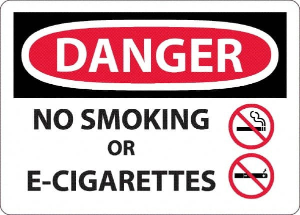 AccuformNMC Sign: Rectangle, "Danger - No Smoking or E-Cigarettes" D676AB