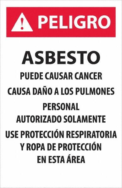 AccuformNMC Sign: Rectangle, "Peligro - Asbesto Puede Causar Cancer" D3950