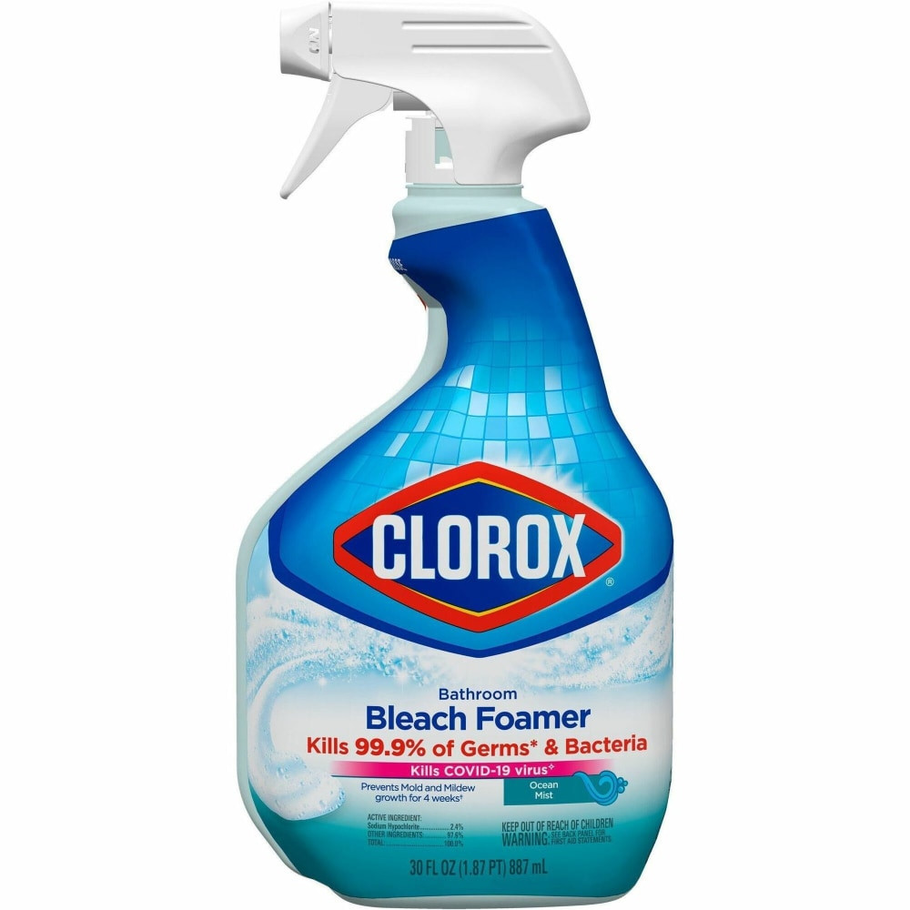 THE CLOROX COMPANY Clorox 30614CT  Disinfecting Bathroom Foamer with Bleach - Spray - 30 fl oz (0.9 quart) - 9 / Carton - Clear