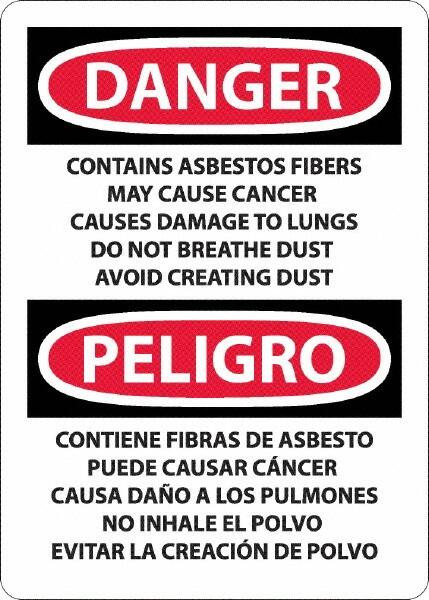 AccuformNMC Sign: Rectangle, "Danger - Asbestos Fibers May Cause Cancer" ESD24RB