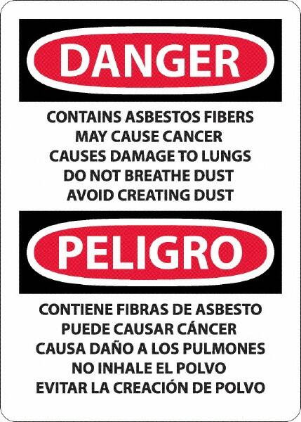 AccuformNMC Sign: Rectangle, "Danger - Asbestos Fibers May Cause Cancer" ESD24AB