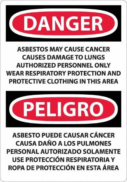 AccuformNMC Sign: Rectangle, "Danger - Asbestos May Cause Cancer" ESD23RC