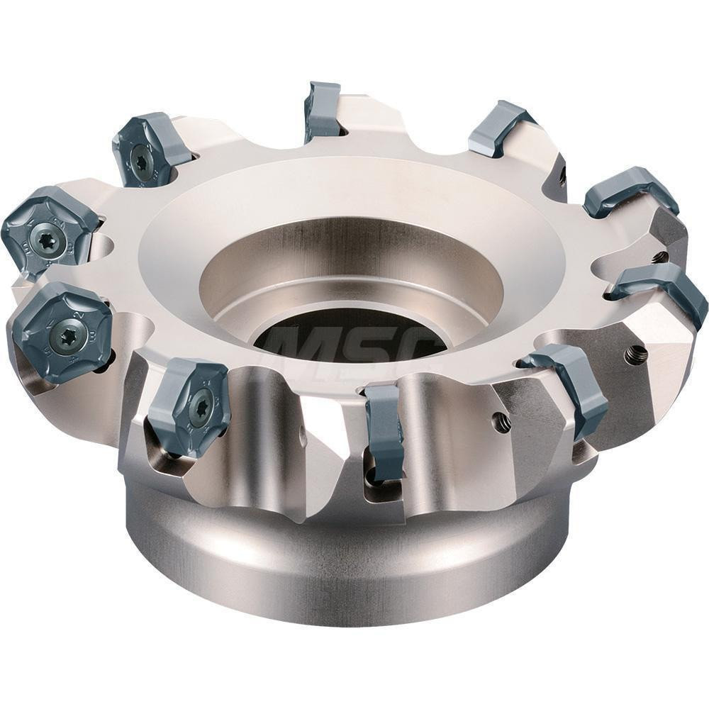 Kyocera THN04481 80mm Cut Diam, 27mm Arbor Hole, 6mm Max Depth of Cut, 45° Indexable Chamfer & Angle Face Mill