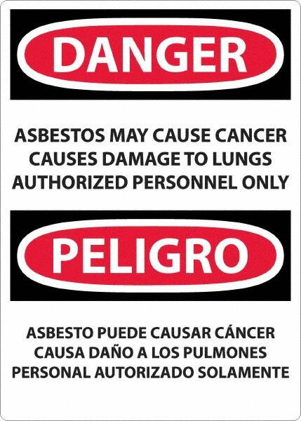 AccuformNMC Sign: Rectangle, "Danger - Asbestos May Cause Cancer" ESD22RD