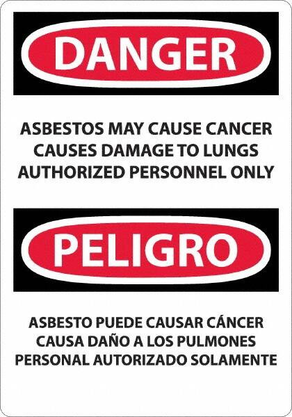 AccuformNMC Sign: Rectangle, "Danger - Asbestos May Cause Cancer" ESD22AC