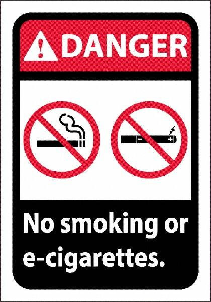 AccuformNMC Sign: Rectangle, "Danger - No Smoking or E-Cigarettes" DGA66P