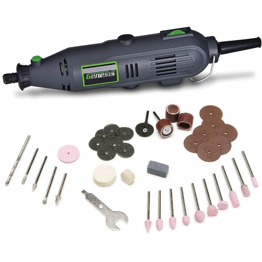 RICHPOWER INDUSTRIES, INC GRT2103-40 Genesis Variable Speed Rotary Tool with 40-Piece Accessory Set - Cutting, Sanding, Grinding, Carving, Drilling, Polishing, Sharpening, Cleaning, Sawing30000 RPM