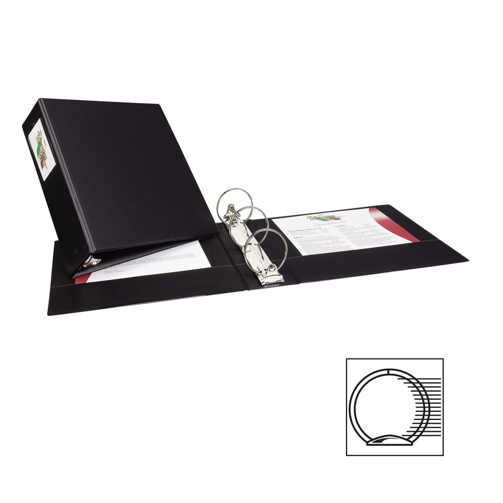 AVERY PRODUCTS CORPORATION 04601 Avery Economy 3-Ring Binder, 3in Round Rings, 42% Recycled, Black