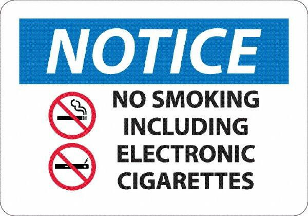AccuformNMC Sign: Rectangle, "No Smoking Including Electronic Cigarettes" N503R