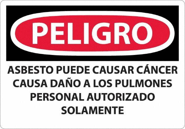AccuformNMC Sign: Rectangle, "Peligro - Asbesto Puede Causar Cancer" SPD22RC