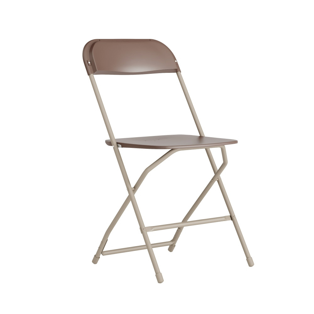 FLASH FURNITURE LEL3BRN  HERCULES Series Premium Plastic Folding Chair, Brown