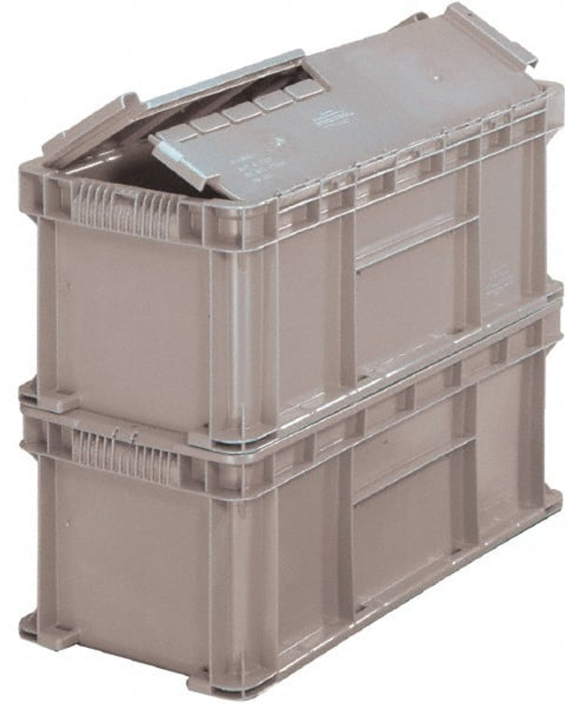 Orbis NSOAN1215-7 GRY Polyethylene Attached-Lid Storage Tote: 40 lb Capacity