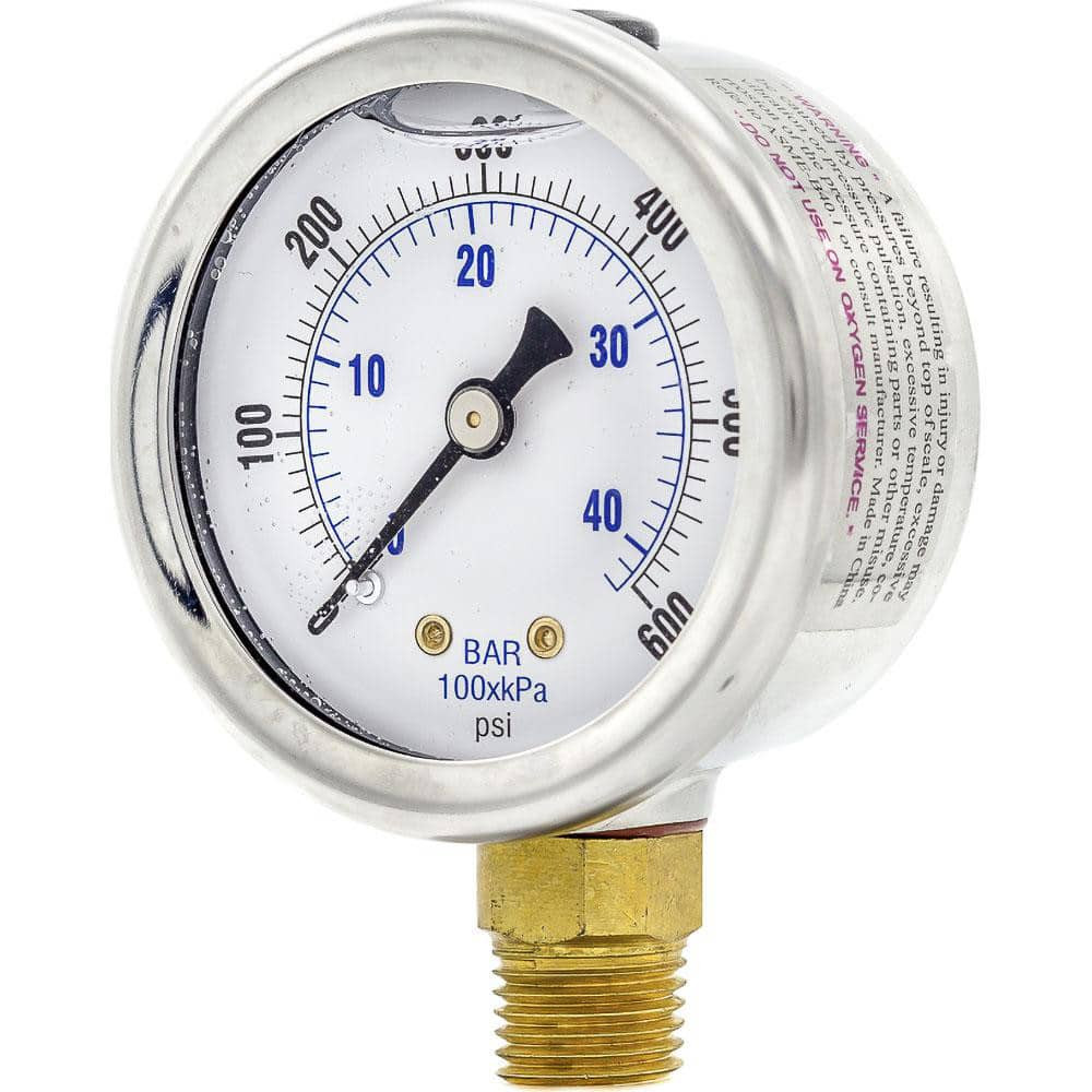 PIC Gauges 201L-204K Pressure Gauges; Gauge Type: Industrial Pressure Gauges ; Scale Type: Dual ; Accuracy (%): 3-2-3% ; Dial Type: Analog ; Thread Type: 1/4" MNPT ; Bourdon Tube Material: Bronze