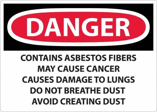 AccuformNMC Sign: Rectangle, "Danger - Contains Asbestos Fibers" D24AD
