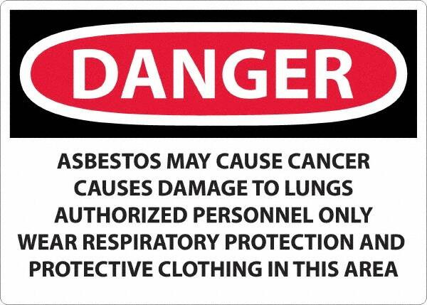 AccuformNMC Sign: Rectangle, "Danger - Asbestos May Cause Cancer" D23RD