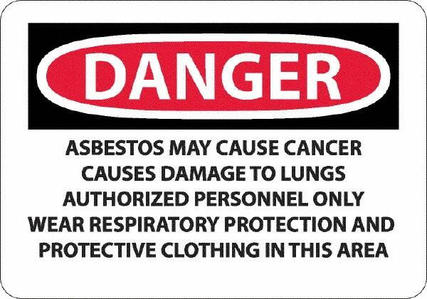 AccuformNMC Sign: Rectangle, "Danger - Asbestos May Cause Cancer" D23R