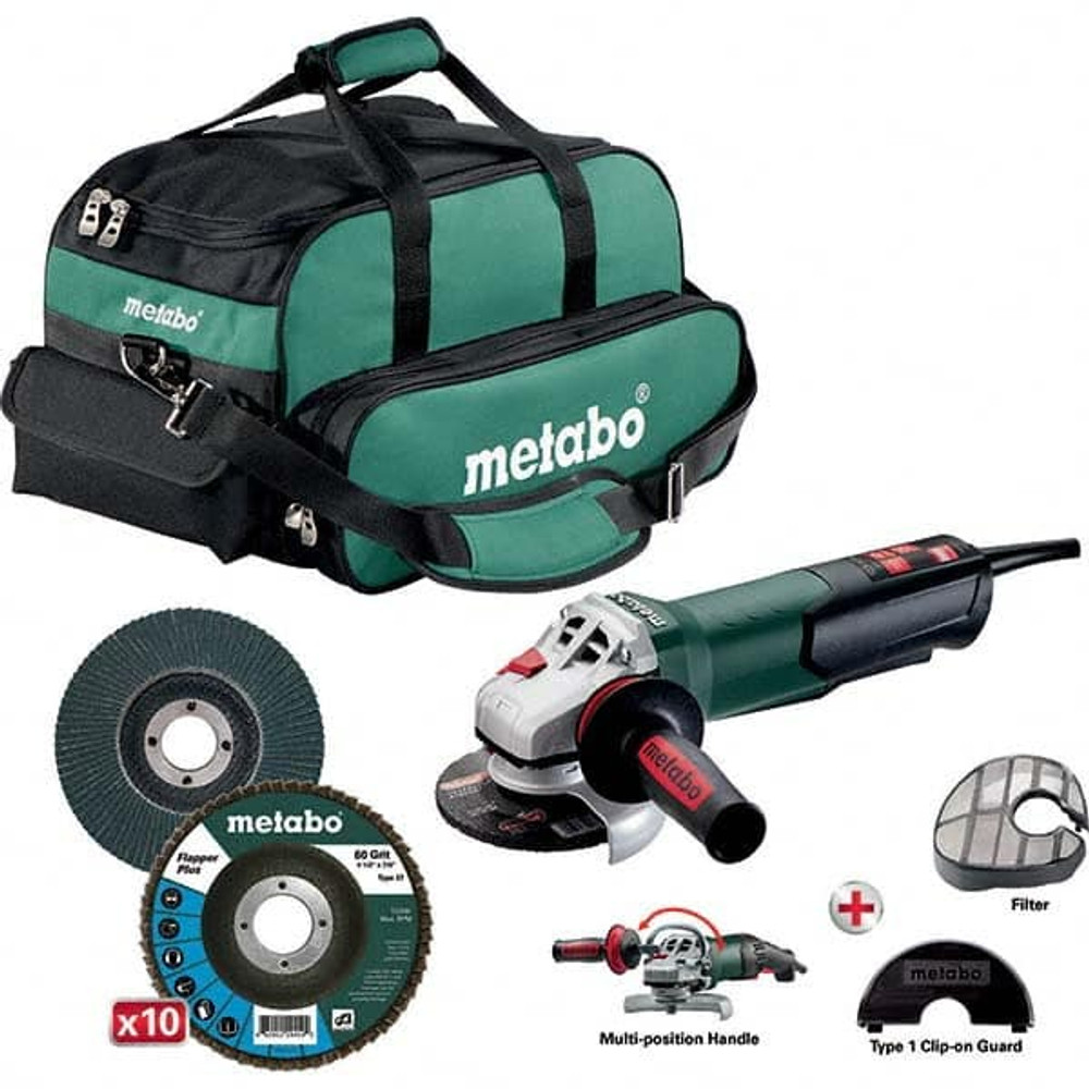 Metabo US3002 Corded Angle Grinder: 4-1/2" Wheel Dia, 11,000 RPM, 5/8-11 Spindle