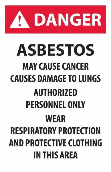 AccuformNMC Sign: Rectangle, "Danger - Asbestos May Cause Cancer" D1950