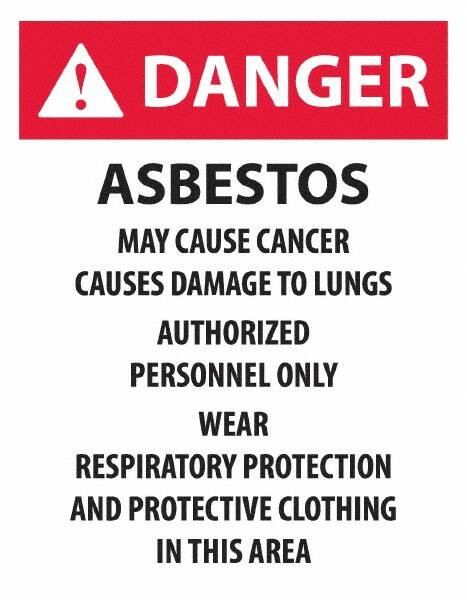 AccuformNMC Sign: Rectangle, "Danger - Asbestos May Cause Cancer" D1096