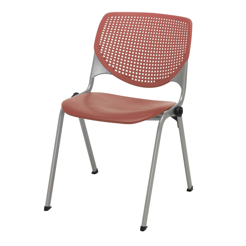 KFI FURNITURE, LLC 2300-P41 KFI Studios KOOL Stacking Chair, Coral/Silver