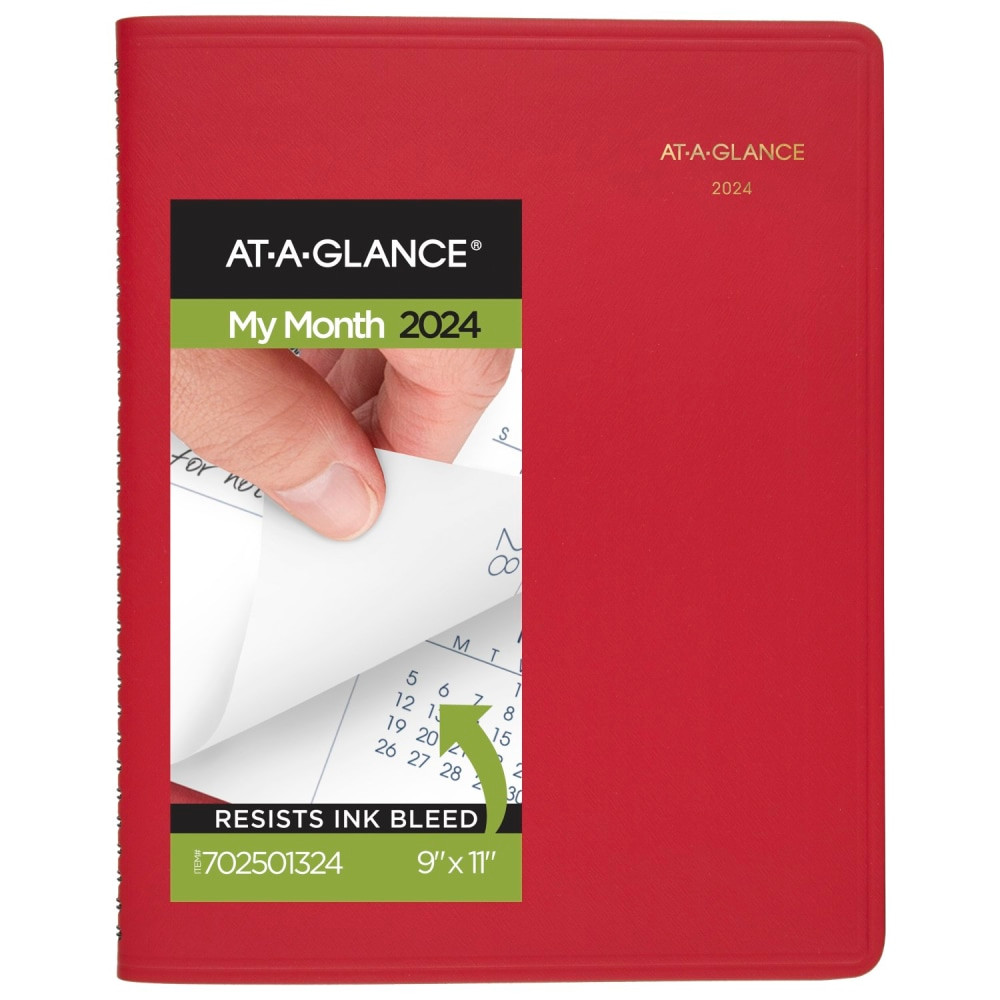ACCO BRANDS USA, LLC AT-A-GLANCE 702501324 2024-2025 AT-A-GLANCE Fashion 15-Month Monthly Planner, 9in x 11in, Red, January 2024 To March 2025, 7025013