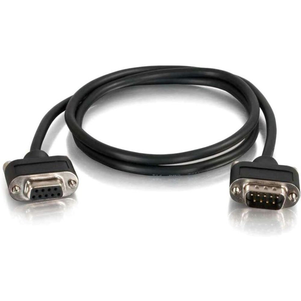 LASTAR INC. 52162 C2G 35ft CMG-Rated DB9 Low Profile Cable M-F - 35 ft Serial Data Transfer Cable - First End: 1 x 9-pin DB-9 RS-232 Serial - Male - Second End: 1 x 9-pin DB-9 RS-232 Serial - Female - Shielding - Black