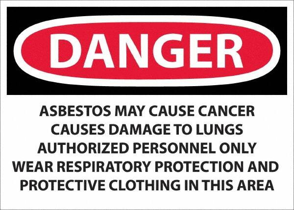 AccuformNMC Sign: Rectangle, "Danger - Asbestos May Cause Cancer" D23PD