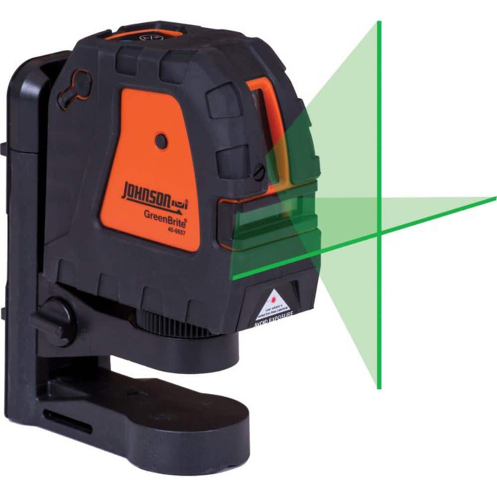 Johnson Level & Tool 40-6657 Self Leveling Cross Line Laser Level: 2 Beams, Class II, Green Beam