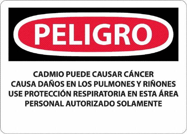 AccuformNMC Sign: Rectangle, "Peligro - Cadmio Puede Causar Cancer" SPD28EB