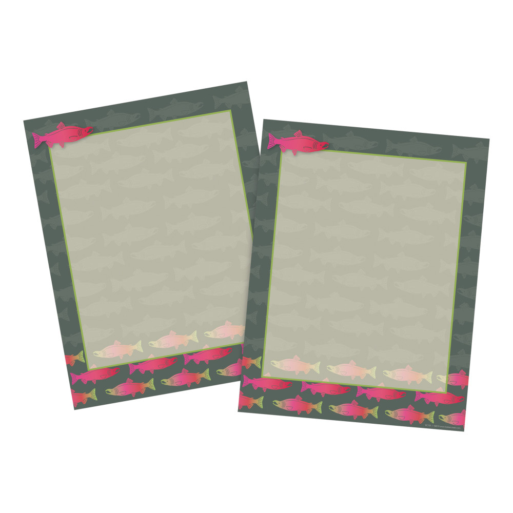 BARKER CREEK PUBLISHING, INC. BC3886 Barker Creek Computer Paper, Letter Paper Size, 60 Lb, Sea & Sky Salmon, 100 Sheets