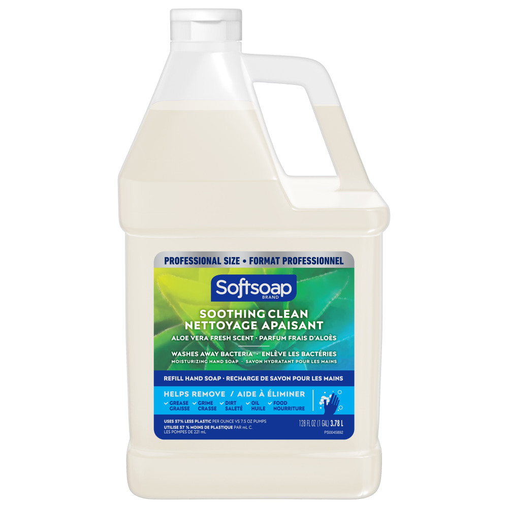 This soft, gentle soap creates a rich lather to wash your hands clean of dirt and grime.  Treat hands to the soothing experience of Soft soap.  Hand soap formula cleans and softens hands with light moisturizers.  Stock up with this 1-gallon hand soap, so there will be plenty on hand.