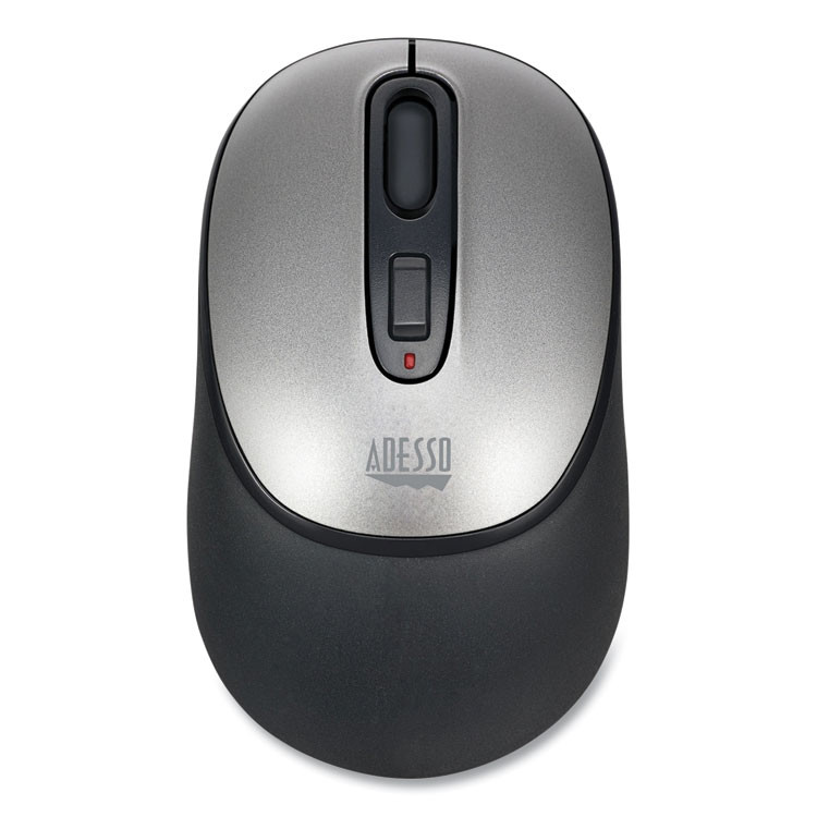 ADESSO INC A10 iMouse A10 Antimicrobial Wireless Mouse, 2.4 GHz Frequency/30 ft Wireless Range, Left/Right Hand Use, Black/Silver