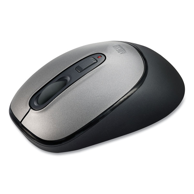ADESSO INC A10 iMouse A10 Antimicrobial Wireless Mouse, 2.4 GHz Frequency/30 ft Wireless Range, Left/Right Hand Use, Black/Silver