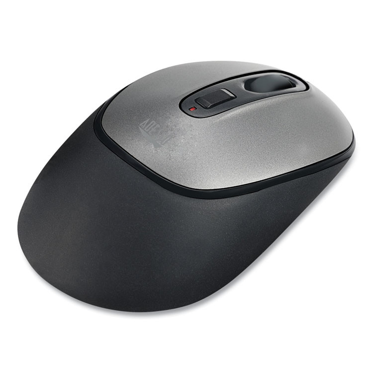 ADESSO INC A10 iMouse A10 Antimicrobial Wireless Mouse, 2.4 GHz Frequency/30 ft Wireless Range, Left/Right Hand Use, Black/Silver