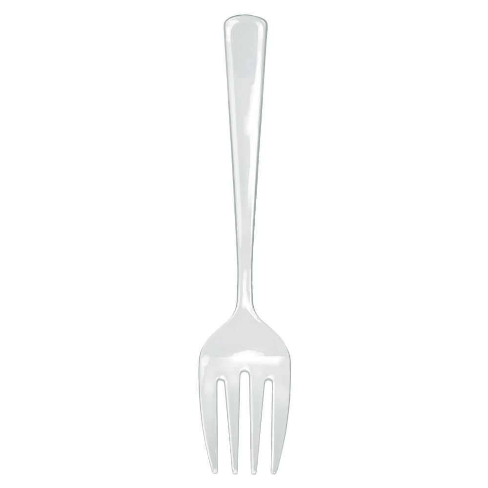 AMSCAN CO INC 430702.86 Amscan Plastic Serving Forks, 9-3/4inH x 2-1/5inW x 1inD, Clear, Set Of 23 Forks