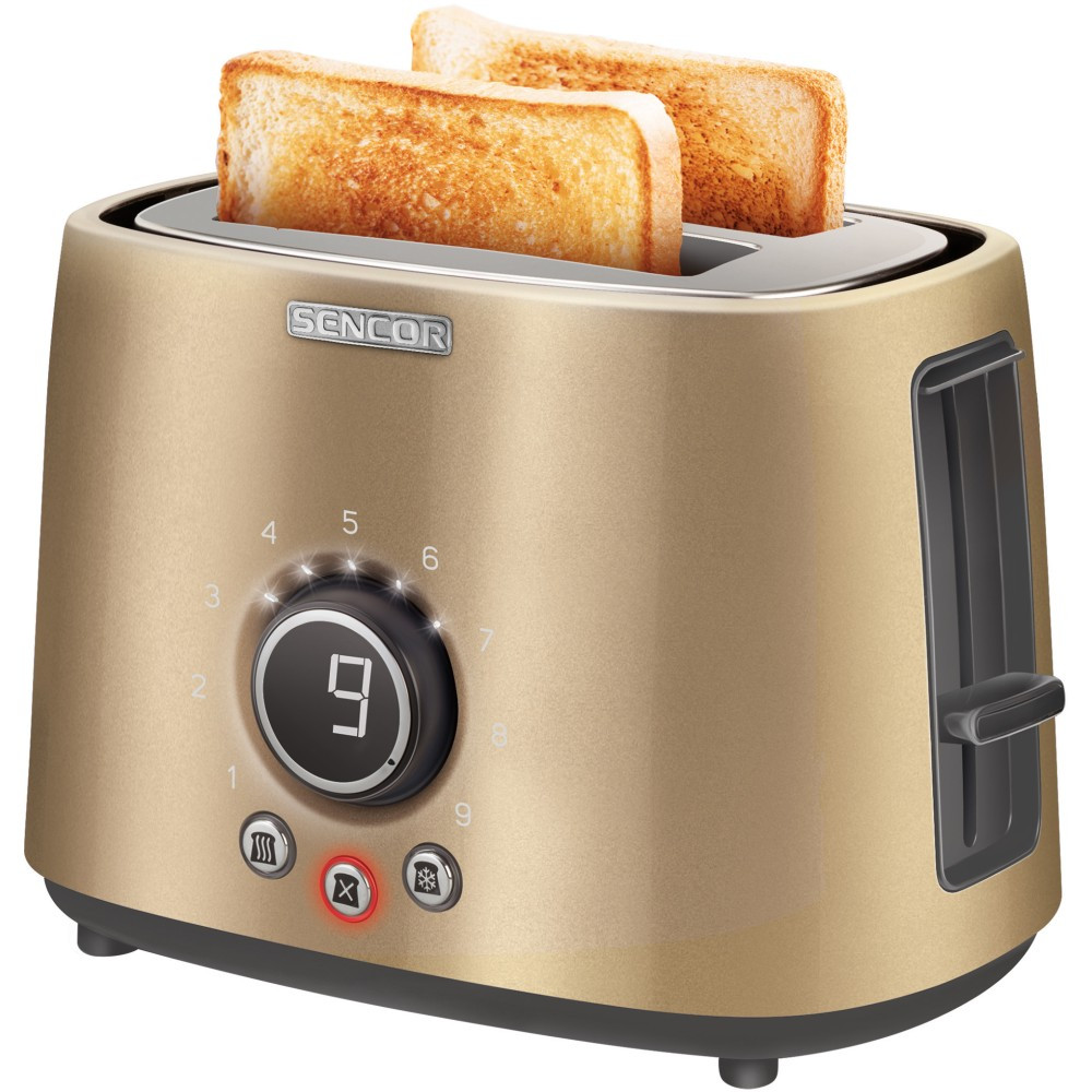 SENCOR STS6057CH  STS6052BL 2-Slot Toaster With Rack, Champagne