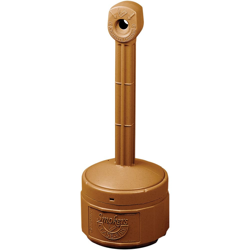 Justrite. 26806T Cigarette-Waste Receptacles & Butt Cans; Type: Cigarette/Cigar Receptacle; Material: Polyethylene; Volume Capacity (Gal.): 1.00; Wall Mount: No; Height (Decimal Inch): 30.000000; Diameter (Inch): 11; Diameter (cm): 27.90; Color/Finis