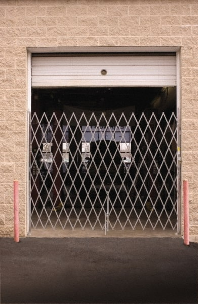 Illinois Engineered Products SSG485 Single Folding Gate: 102" High, Steel Frame, Silver