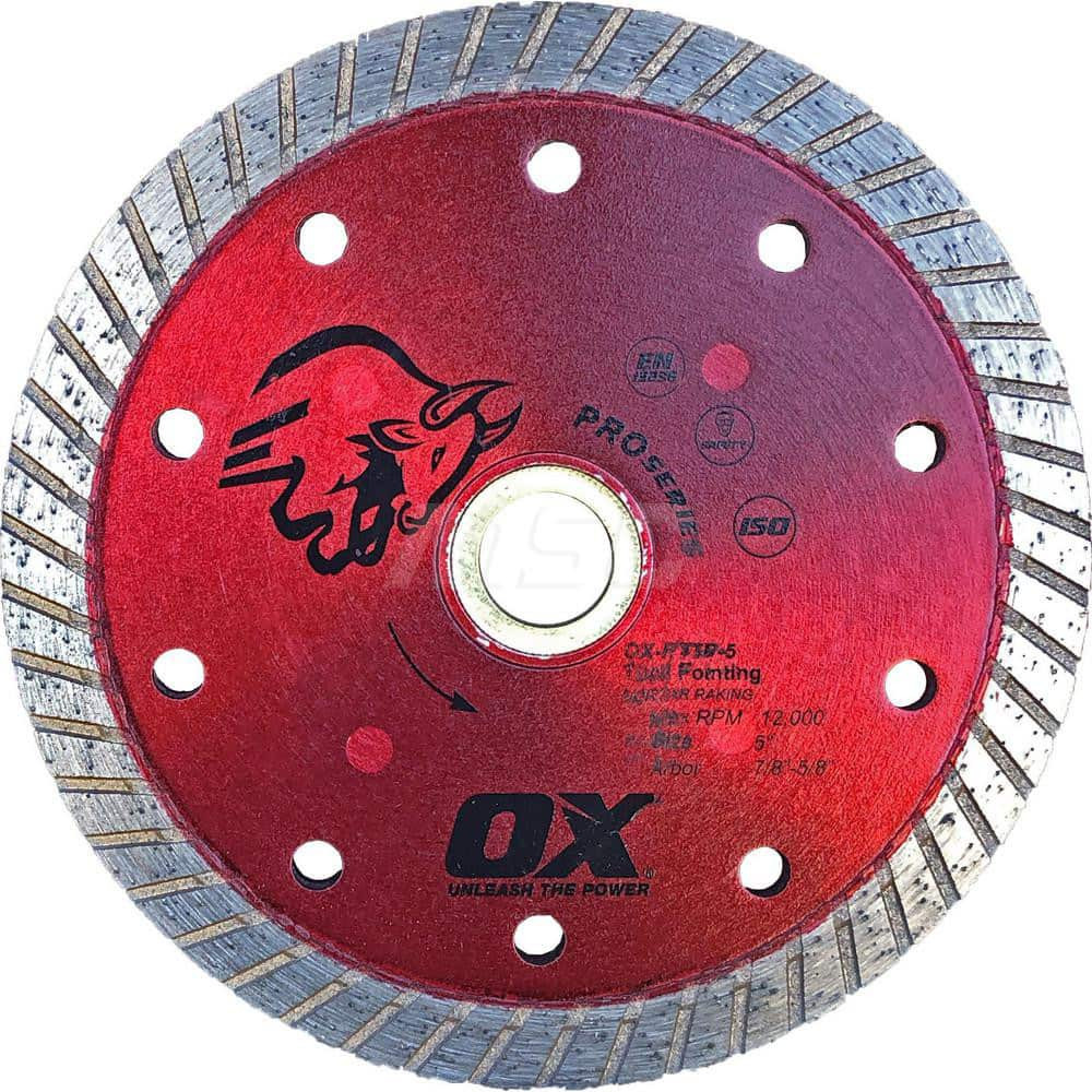 Ox Tools OX-PCTP-4.5 Wet & Dry Cut Saw Blade: 4-1/2" Dia, 5/8 & 7/8" Arbor Hole