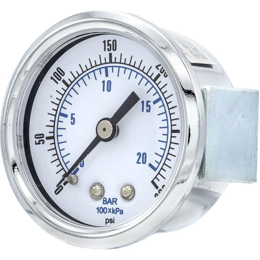 PIC Gauges 103D-208H Pressure Gauges; Gauge Type: Utility Gauge ; Scale Type: Dual ; Accuracy (%): 3-2-3% ; Dial Type: Analog ; Thread Type: NPT ; Bourdon Tube Material: Bronze
