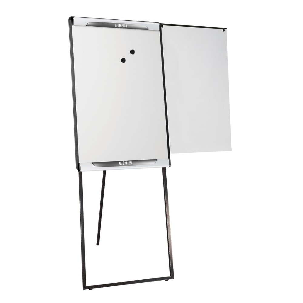 Bi-Office EA23062122 Bi Office Design Series Magnetic Dry-Erase Whiteboard Easel With Footbar, 41 1/10in x 29 1/2in, Metal Frame With Black/Gray Finish