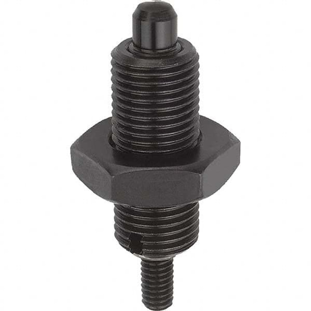 KIPP K0345.02206A5 1/2-13, 28mm Thread Length, 6mm Plunger Diam, Hardened Locking Pin Knob Handle Indexing Plunger