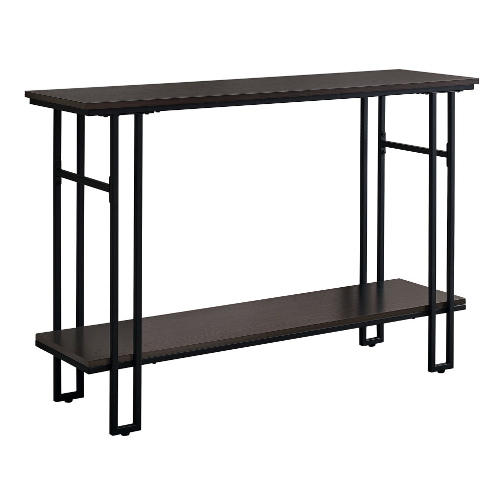 MONARCH SPECIALTIES I 3578  Pauly Console Accent Table, 32inH x 47-1/4inW x 13-3/4inD, Espresso/Black