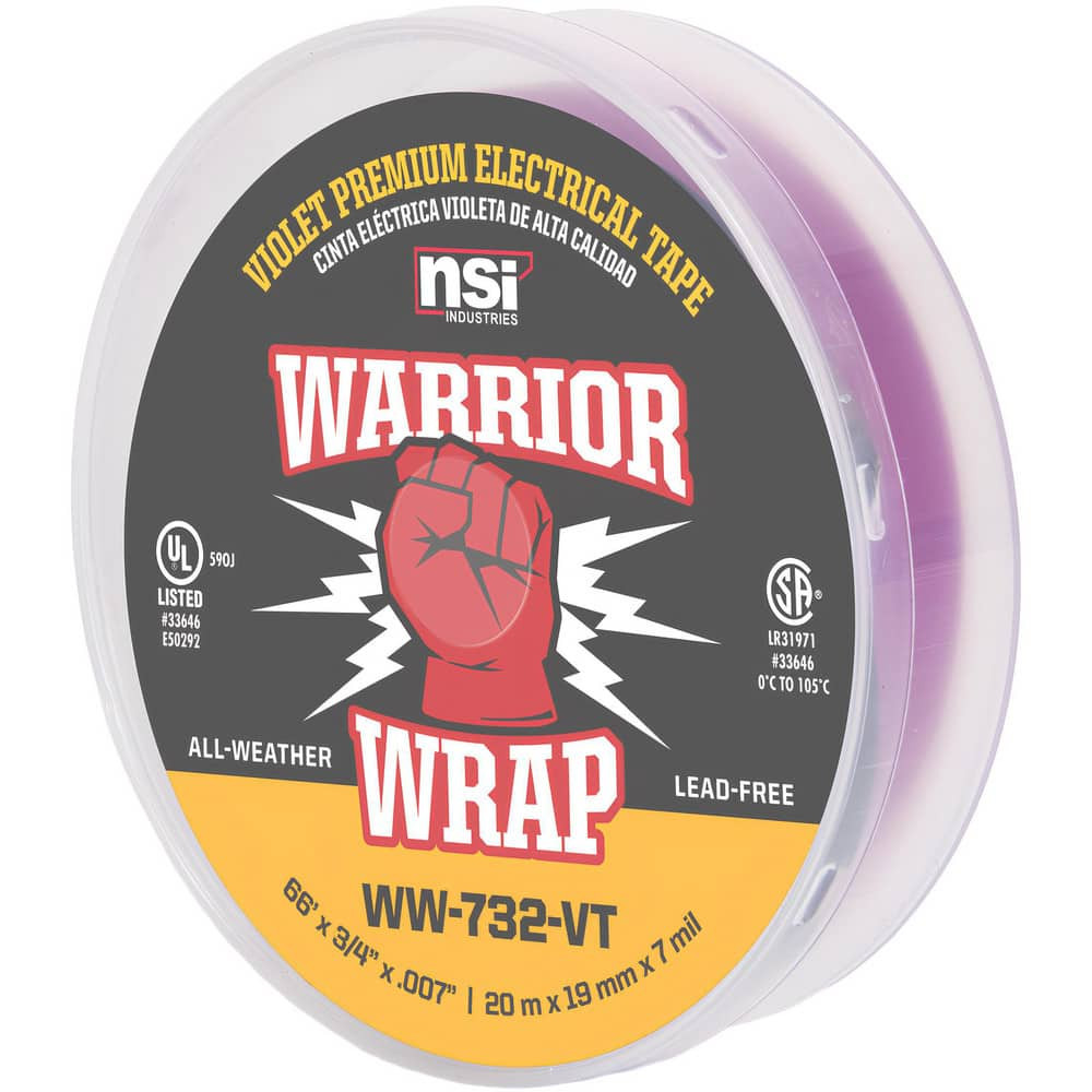 NSI Industries WW-732-VT Electrical Tape; Tape Material: Vinyl ; Width (Inch): 3/4 ; Thickness (mil): 7.0000 ; Color: Violet ; Series: Professional + ; Series Part Number: WW-732-VT