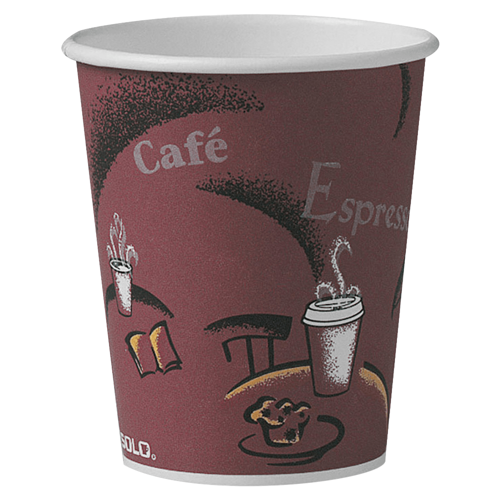 DART CONTAINER CORPORATION OF10BI0041 Solo Cup Paper Hot Cups, 10 Oz., Maroon, Carton Of 300
