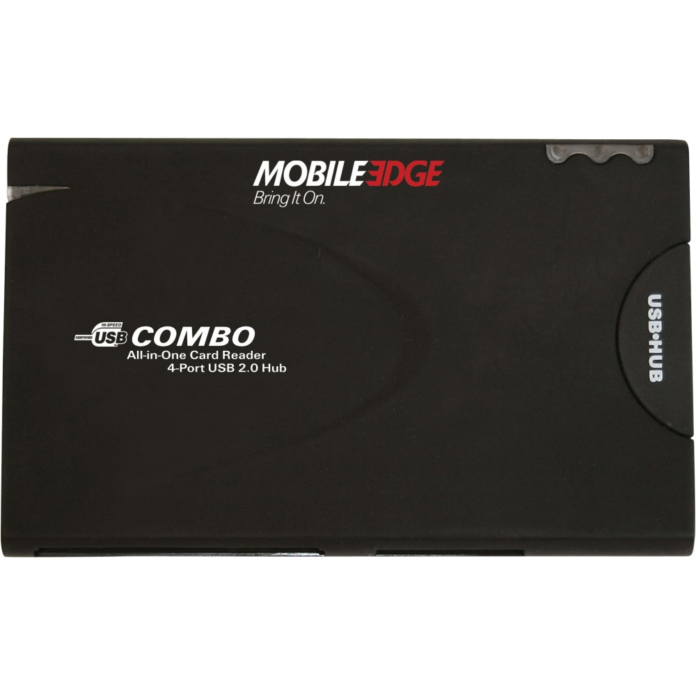 MOBILE EDGE LLC MEAHR2 Mobile Edge All-In-One USB 2.0 Card Reader and 3-Port Hub - SmartMedia Card (SM), xD-Picture Card, Secure Digital (SD) Card, MultiMediaCard (MMC), Memory Stick, Memory Stick PRO Duo, Microdrive, CompactFlash Type I, CompactFlas