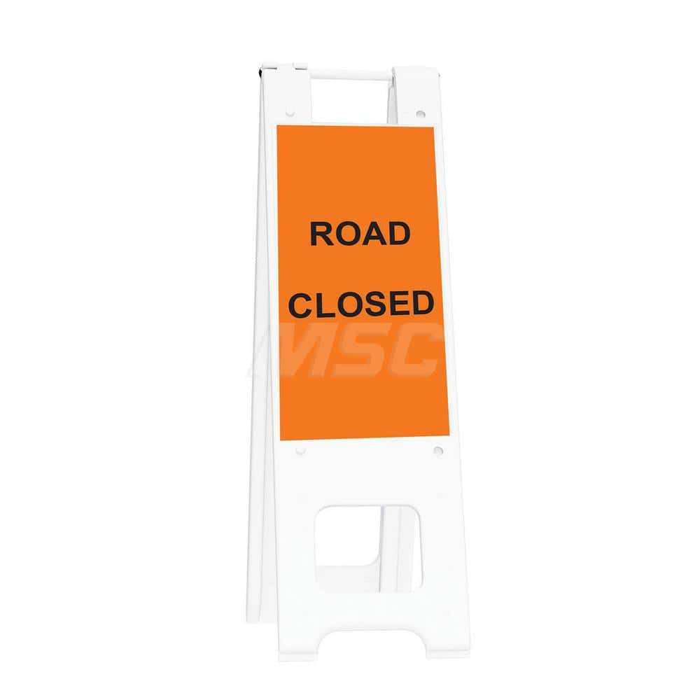 Plasticade 150WHLGK1120OBE Pedestrian Barrier Sign Stand: Plastic, White, Use with Indoor & Outdoor
