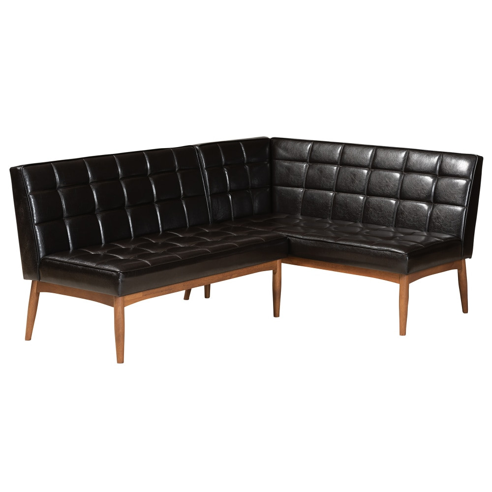 WHOLESALE INTERIORS, INC. 2721-11343 Baxton Studio Sanford 2-Piece Dining Nook Banquette Set, Dark Brown/Walnut