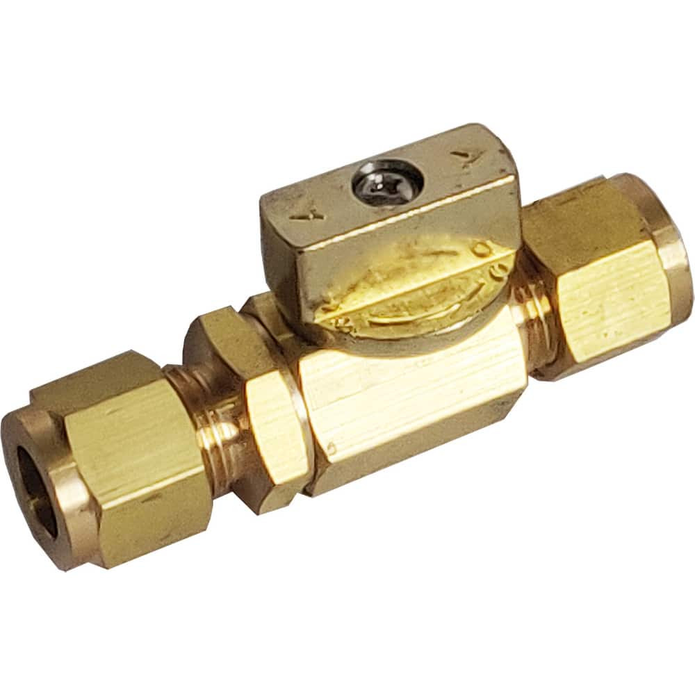 Midwest Control BVRM-38Y Miniature Manual Ball Valve: Full Port, Brass