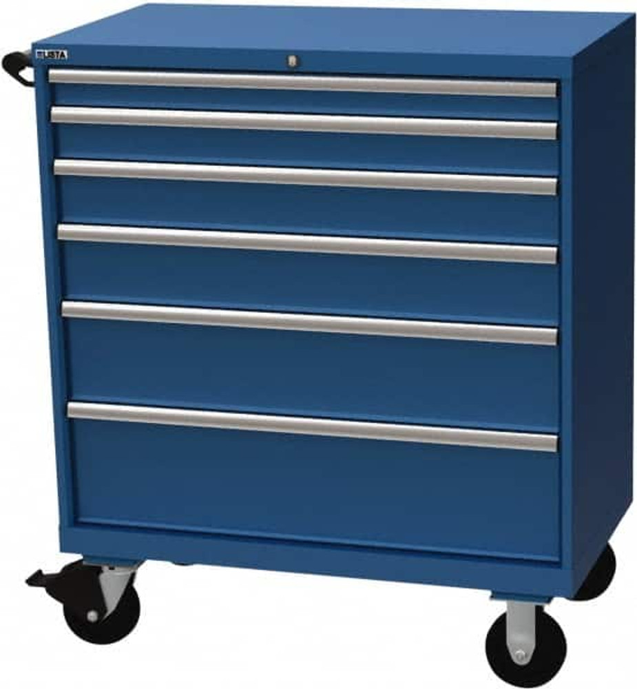 LISTA XSHS09000603MBB Steel Tool Roller Cabinet: 6 Drawers